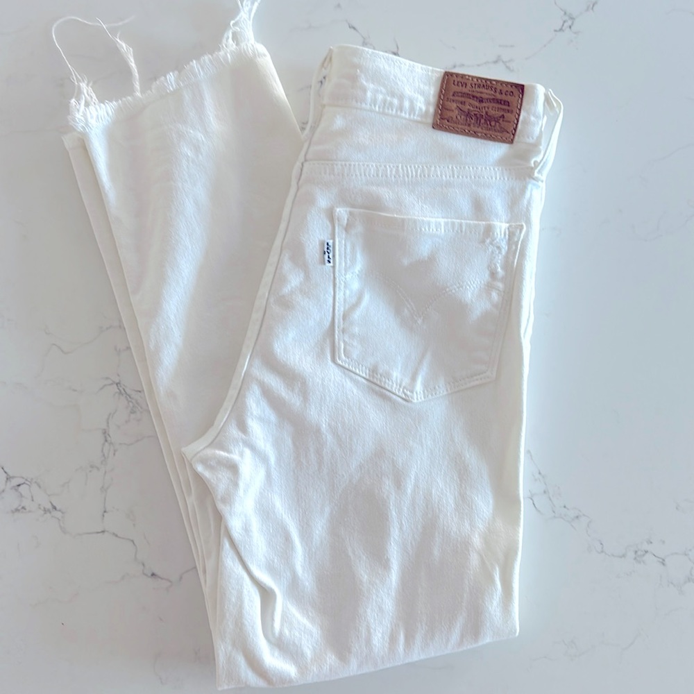 Levi's White Straight Leg Jeans